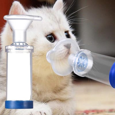Aërosolkamer, inhalatieafdichting voor kat of hond, voor huisdieren, met masker, helpt huisdieren beter te ademen, handmatige inhalatorseparator voor katten.