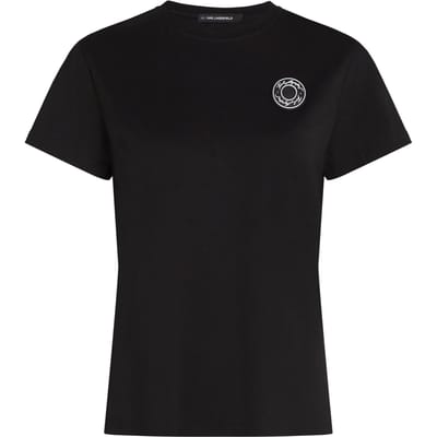 Karl Lagerfeld Luna Rubber Patch T-shirt Black Taglia: XS | Maglie Sportivi Outlet | Donna | Nero