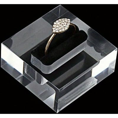 Support Porte-Bague Carré Transparent en Acrylique | Organisateur de Bijoux pour Salons d'Artisanat, Accessoires Photo DIY, Vitrine de Détail | Cadeau de Saint-Valentin 1PC pur