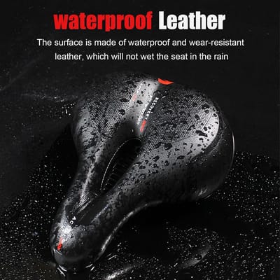 Oneay Fietszadel met veer, comfortabel schuimrubberen fietszadel, schokabsorberend fietszadel, ergonomisch unisex fietszadel met waterdichte regenhoes
