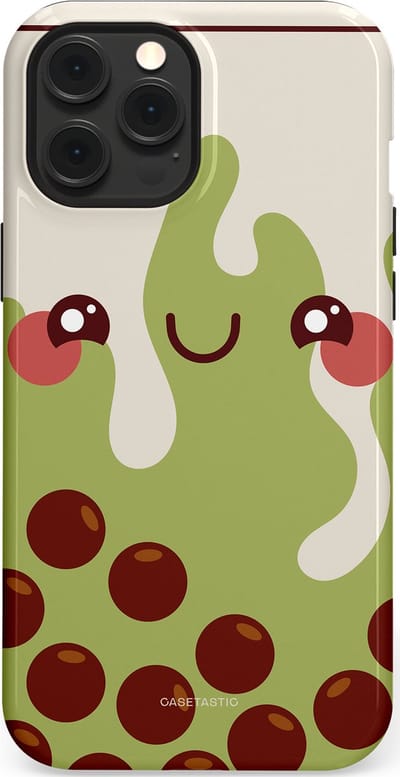 Casetastic Hoesje Geschikt voor Apple iPhone 12 Pro Max Magsafe - Stijlvolle Beschermende Duo-layer Case - Smeltende pistache bolletjes
