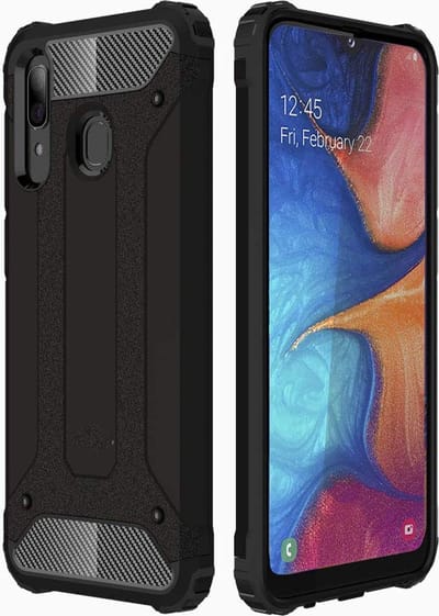 oTronica Hoesje Geschikt Voor Samsung Galaxy A20E hoesje - Extra Stevige Rugged Armor Hoesje - Shockproof Case - Zwart
