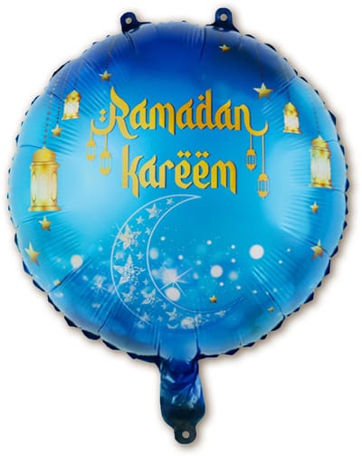 Q2P - Ramadan Decoratie - Ballon - Eid Mubarak - Feest Versiering - Islam - Helium Ballonnen - Blauw