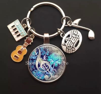 Akyol - Muziek – Sleutelhanger – sleutelhanger muziek -Music sleutelhanger - muziek leraar - juffendag - cadeau voor de juf - afscheidscadeau leraar - lerarendag- muzieknoot cadeau – muziekspelen – muzieknoot sleutelhanger – muziek cadeau