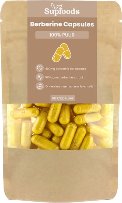 Berberine Capsules 100% Puur - 60 Capsules - Berberis Aristata Extract - 400mg per Capsule - Alternatief voor Berberine 500mg of 1000mg Capsules