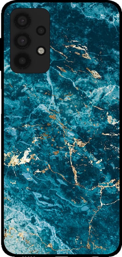 Smartphonica Telefoonhoesje voor Samsung Galaxy A32 5G met marmer opdruk - TPU backcover case marble design - Blauw geschikt voor Samsung Galaxy A32 5G