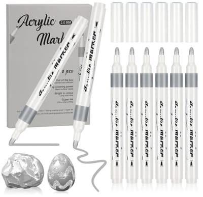 Zilveren Verfpennen - 8 Stuks Acrylmarkers voor Kunst en Ambachten