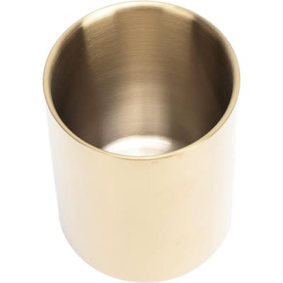 Porte-stylo rond en acier inoxydable doré Style nordique Vase à fleurs robuste en acier inoxydable Pot à stylo doré pour bureau black