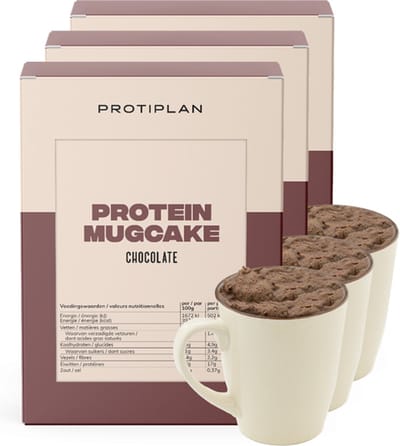 Protiplan - Mug Cake Chocolade - 3 stuks - 3 x 7 x 30 g - Low carb snack