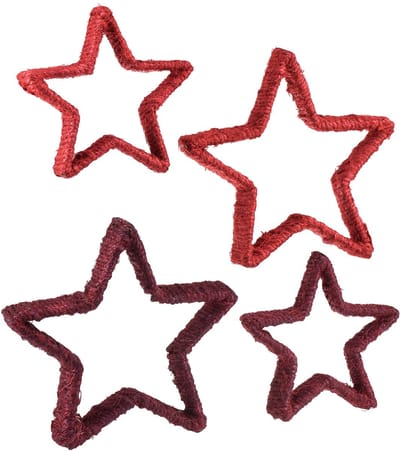 Ster om op te staan Kerstdecoratie jute rood 13/18cm 4st, 8 Stück