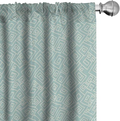 ABAKUHAUS 2-Pak Gordijnset – Microfiber, Halve verduistering, lichtblauw
