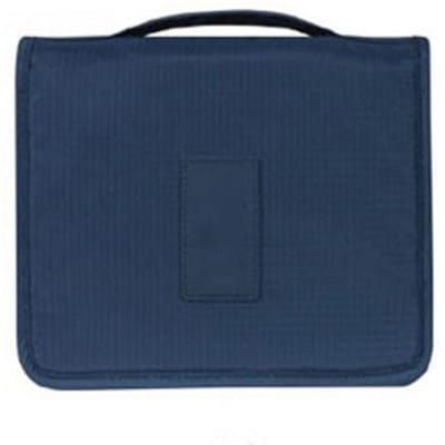 Hangende toilettas cosmetische tas opvouwbare make-uptas met haak en draaglus marineblauw 24x18.5x9.5cm black