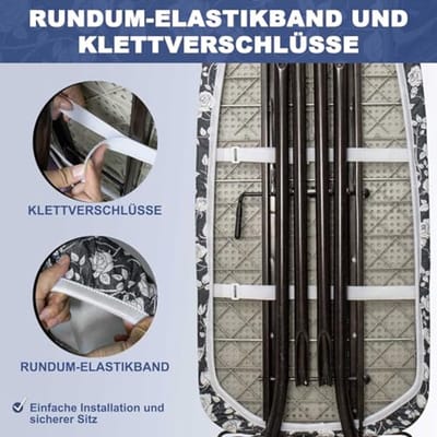 Strijkplankovertrek met Dikke Vulling en Elastiek - 120 x 40 cm, 120 x 45 cm, Ideaal voor Stoomstrijkijzerstations