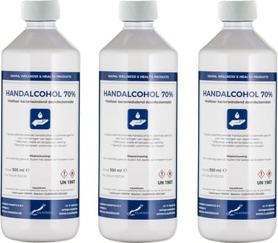 Handalcohol spray 70% - 500 ml met dop - set van 3 stuks