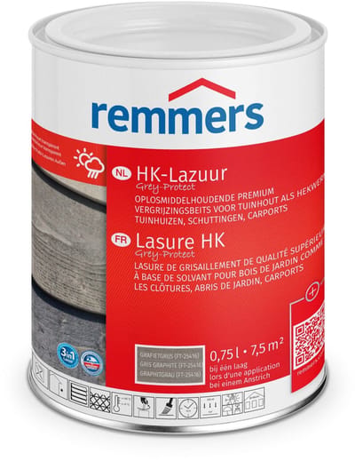 Remmers HK-Lazuur 3in1 - Grafietgrijs - 2.5 liter