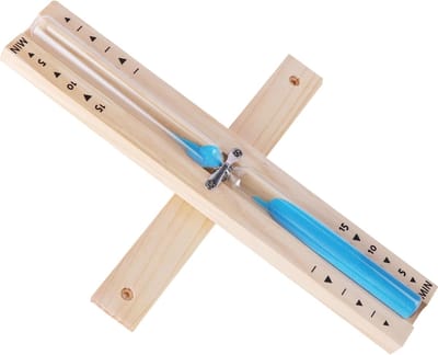 Zandloper Timer - Badkamer Zandloper Timer - Houten - Wandmontage en Draaibaar - 15 minuten aftellen - Sauna Timer - Blauw