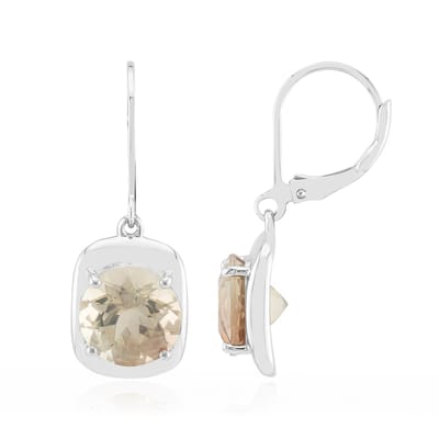 Cavill - Zilveren oorbellen - 925 Sterlingzilver gerhodineerd - 4,199 Ct Oregon zonnesteen rondgeslepen - Elegante hangende oorbellen dames