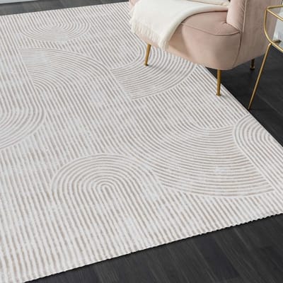 Flycarpets Harmonie Modern Golvende Zandduinen Vloerkleed - Beige - 160x230 cm