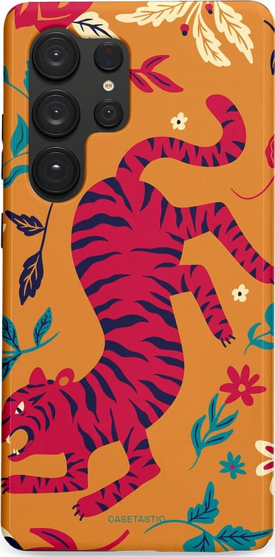 Casetastic Hoesje Geschikt voor Samsung S25 Ultra - Stijlvolle Beschermende Duo-layer Case - Zonnetijger