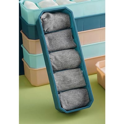 Boîte Compartiment de Rangement Sous-vêtements Empilable Multifonctionnel Organisateur de Tiroir à Chaussettes black