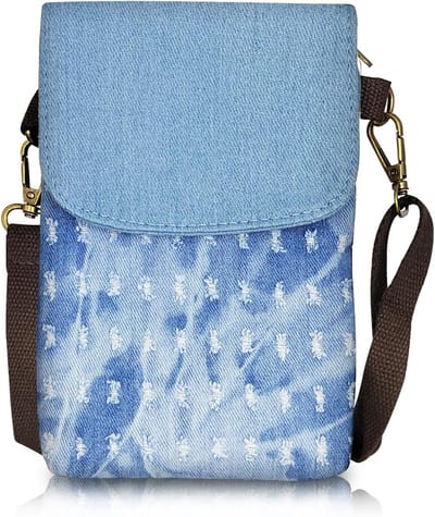 Dames Canvas Schoudertas met Verwijderbare Polsband, 3 Vakken, Crossbody Tas met Ritssluiting en Verstelbare Schouderband