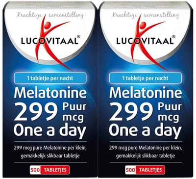 Lucovitaal Melatonine Puur 0.299mg - 2 x 500 tabletten - Voordeelverpakking