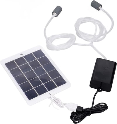 Zuurstofpomp Zonne-energie - Visbeluchter Draagbaar - Aquarium Zuurstof - Energiezuinig Ontwerp - 10.5 Oz - Zwart