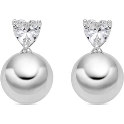 Luxenter Oorbellen met Glimmende Zirkonia zilverkleurige afwerking - Miora