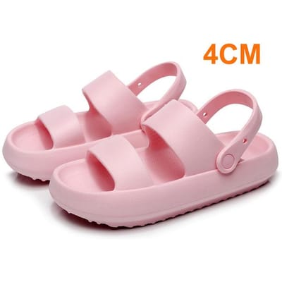Zomer Dikke Bodem Cloud Slippers Vrouwen Comfort Zachte Zool Platform Sandalen Vrouw Outdoor Antislip Strand Slides Slippers 40-41 roze