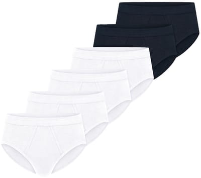 Schiesser Heren slip / onderbroek 6 pack Cotton Essentials fijnrib