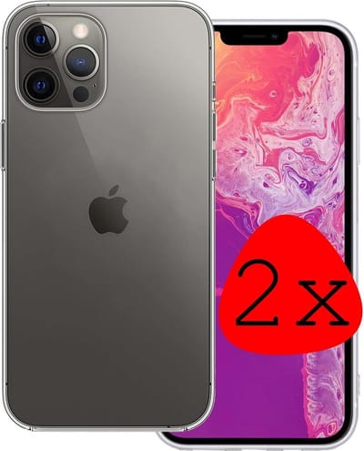 Hoesje 2 Stuks - Geschikt voor Apple iPhone 13 Pro - Sterk & Shockproof - Case Siliconen - Back Cover - Telefoon Hoes - Transparant