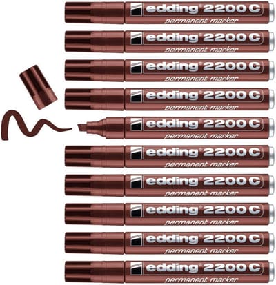 Permanent Marker Bruin, Verpakking van 10 Stuks, Duurzaam en Veelzijdig