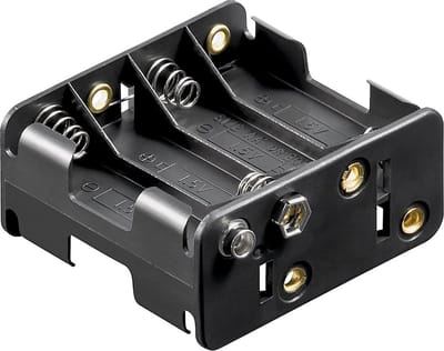 Batterijhouder voor 8 AA-batterijen - push-on bevestiging