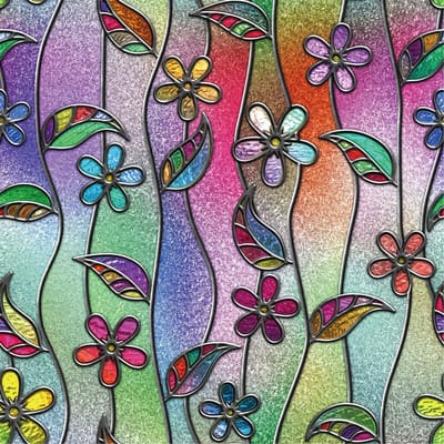 Dailygoods - dktie 3D-raamfolie, privacy-vinylfolie, matte raamfolie, glas-in-loodfolie, verwijderbare statische hechtingsfolie met bloemenpatroon voor kamerdecoratie, badkamer, kinderkamer, slaapkamer, deur 44,5