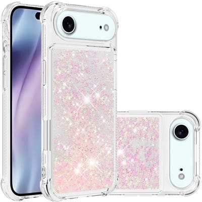 Coverup Hoesje - Geschikt voor iPhone Air Hoesje - Coverup Liquid Glitter Back Cover - Roze