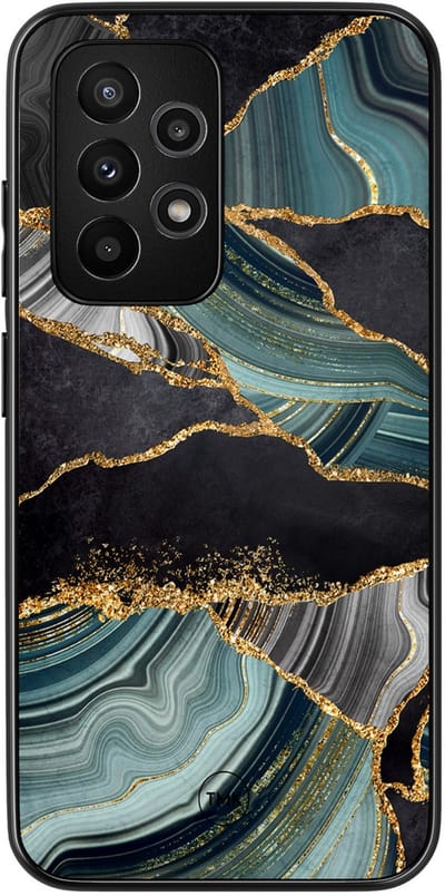 Hoesje geschikt voor Samsung Galaxy A53 - Marble Jade Stone - Roze - TPU case - Print - Hardcase zwart telefoonhoesje