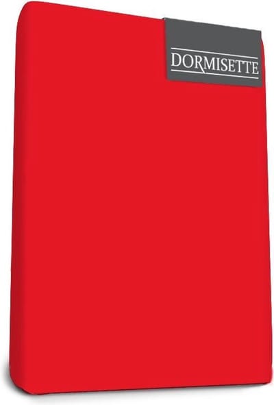 Dormisette Mako Jersey hoeslakens de luxe 70 x 200 cm rood