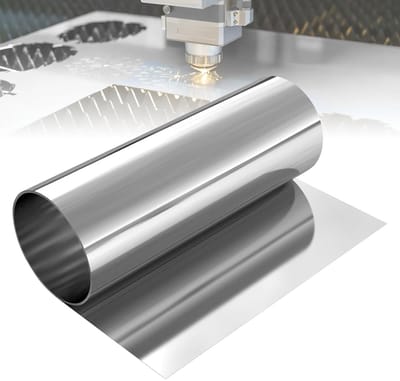 Roestvrijstalen plaat 304, 0,1 x 200 x 1000 mm, ideaal voor reparaties, oppervlaktebescherming en industriële toepassingen