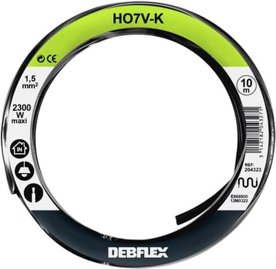Kabelspoel - Flexibele draad - Elektrische verbindingen - Zachte H07VK kabel - 10 meter - Zwart