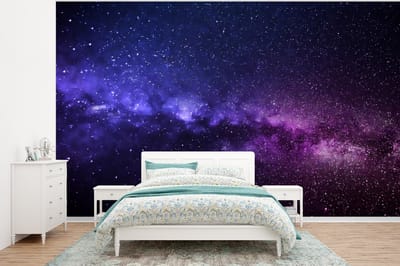 Behang - Fotobehang Sterrenhemel - Nacht - Ruimte - Breedte 375 cm x hoogte 280 cm