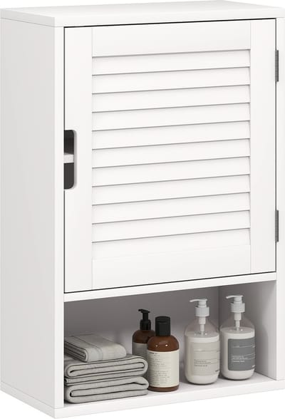 Homcom Wall Cabinet-MDF-40L x 20B x 60H cm-Wit