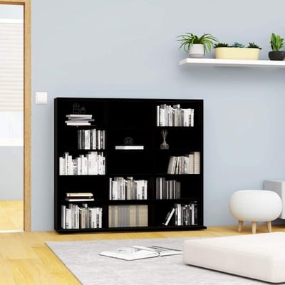 Stijlvolle CD-kast met Kubussen - Zwart | Multifunctioneel Opbergmeubel voor Cd's, Dvd's en Boeken