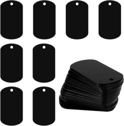 25 Stuks Lege Aluminium Graveerhangers voor Honden met Gat - Ideaal voor Graveerlabels en Identificatie