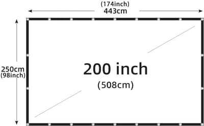 Projectiescherm - Scherm voor projector - Thuisbioscoop creëren - Anti-kreuk zacht doek - 200 inch - Wit