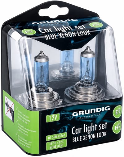 Grundig H7 Autolampen Set 2 Stuks | H7 Lampen | Xenon Look | 12V 55W | Koplamp Lamp | Dimlicht Lamp | Halogeenlamp Auto | H7 Verlichting | Auto Verlichting | Witte Koplampen | H7 Xenon Effect | E4 Goedgekeurd