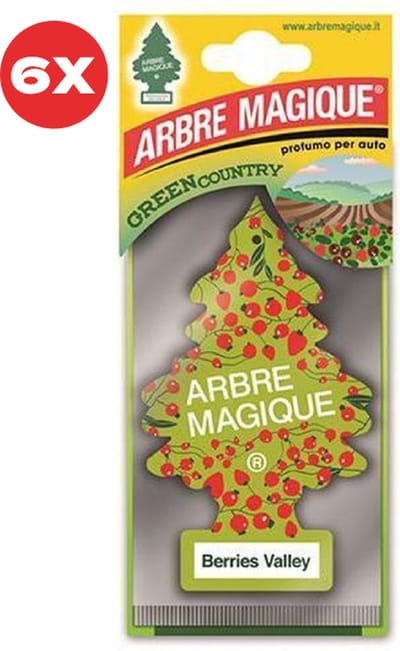 6 stuks Bessen Arbre Magique Geurboom luchtverfrisser voor in de auto Berries Valley – Car Parfum – Geurboompje – Geurbooster – Wonderboom – Geurverfrisser – Nieuwe Auto – Autogeur – Autoparfum – Geurblad