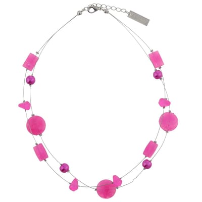 Behave® Korte Ketting - Roze Kralen - Nikkelvrij - 38,5 cm
