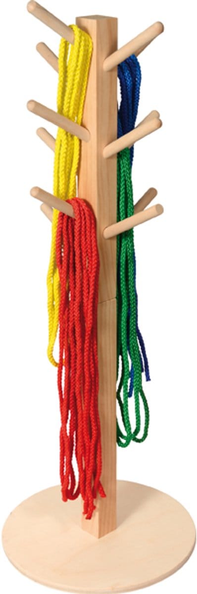 Eduplay opbergrek touwstandaard houtskleurig voor springtouwen.