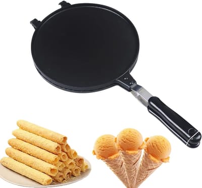 Eierrol Maker - Wafelkegel Vorm - Desserts Bakken - Antiaanbaklaag - 38.5cm Lengte - Zwart
