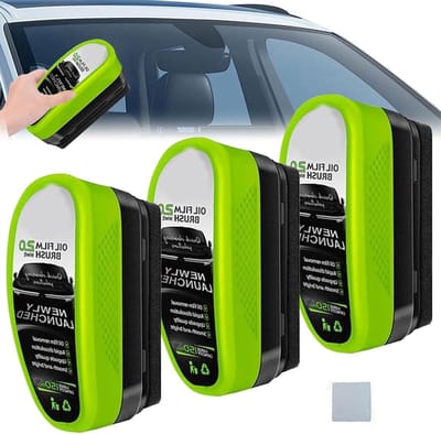 Reinigingsborstel Autofolie - Ruitenreiniger Glas - Veilig Rijden - Verwijdert Olie Film - 3 stuks - Niet gespecificeerd